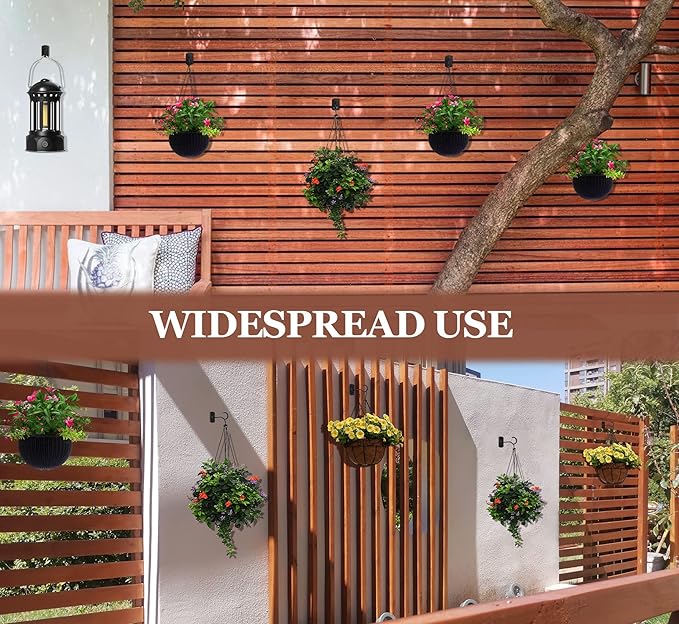 6in Plant Hooks,4Pack Ceiling Hooks for Hanging Plants,Lights,Planters,Lanterns,Hanging Bird Feeders,Wind Chimes,Indoor&Outdoor Decoration Wall Hooks Black