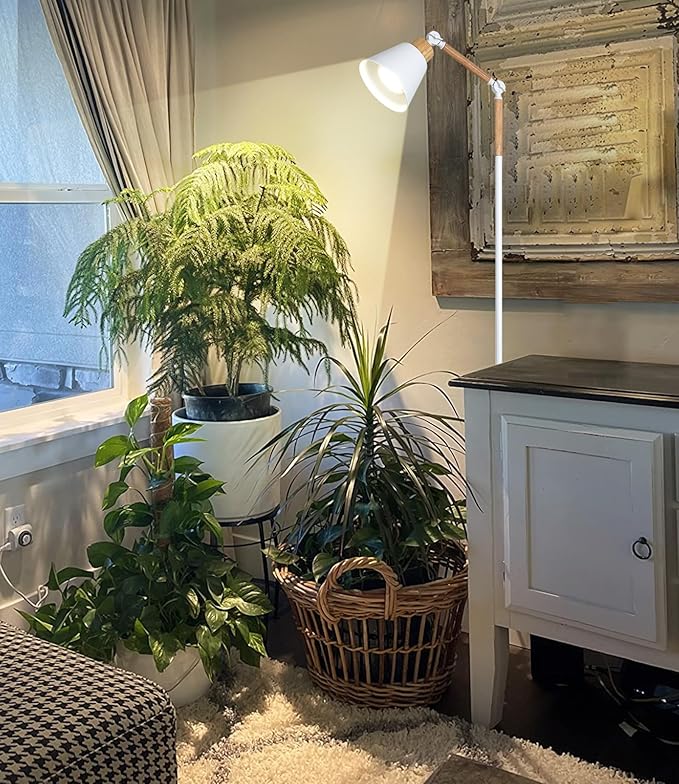 HMVPL Grow Lights for Indoor Plants Full Spectrum, Plant Lights for Indoor Growing with 20W COB Grow Light Blub, 4/8/12H Timer, Standing Tall Grow Lamp for Middle Large Plants(75'', Height Adjustable)