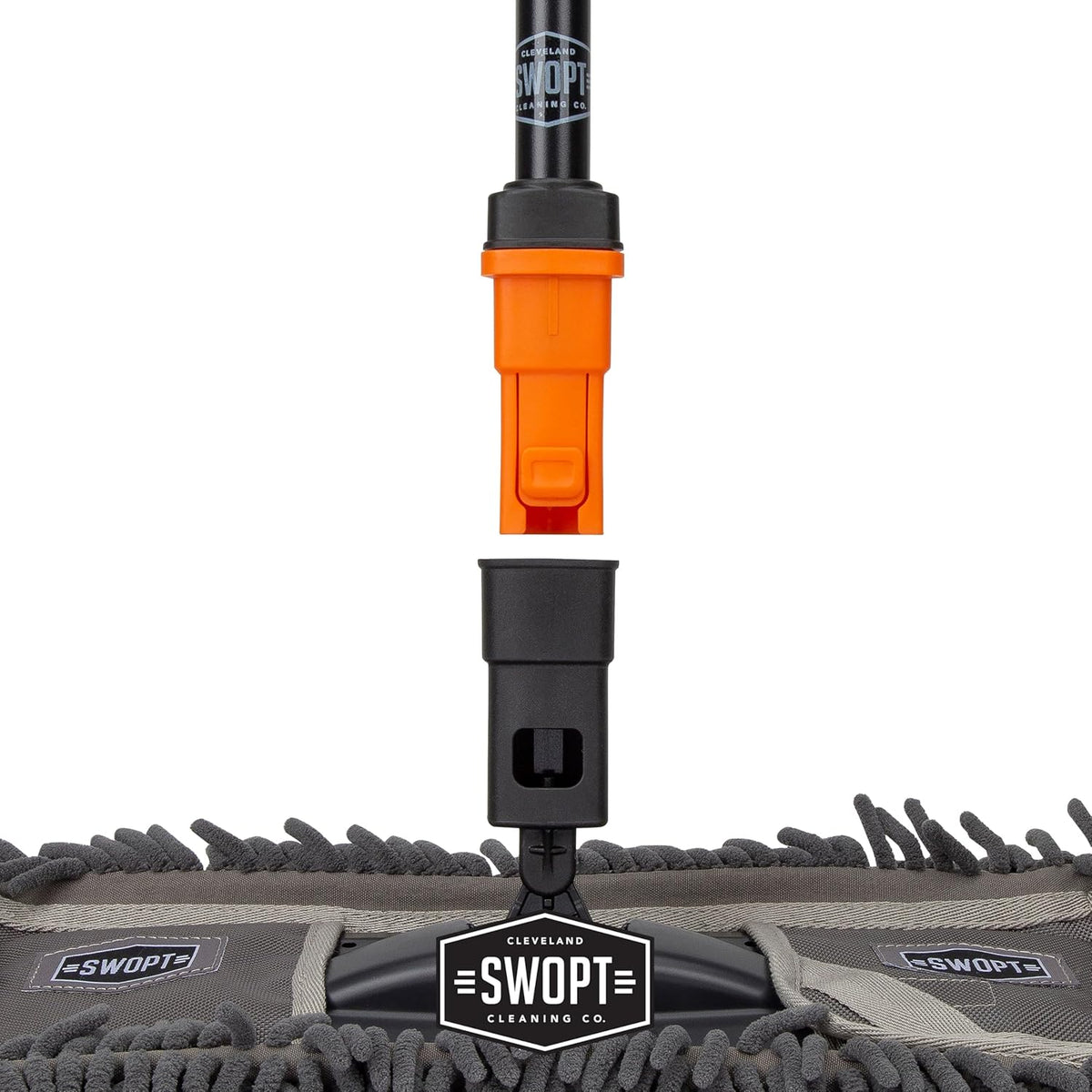 SWOPT 12” Microfiber Dust Mop Head w/Refill — Cleaning Head Interchangeable w/All SWOPT Cleaning Products for Efficient Cleaning & Storage — Mop Provides Lint-Free Cleaning for Wood, Laminate, Tile