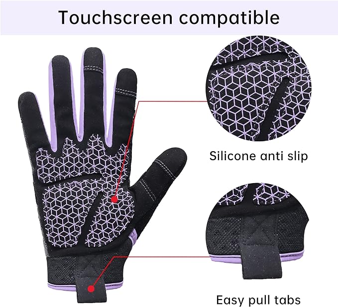 HANDLANDY Women Safety Work Gloves Utility Touch Screen Working Grip Glove for Yardwork Gardening Breathable Mechanic Gloves