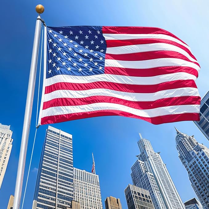 American Flag 4x6 Outdoor, 4x6 Flags Outside, All Weather US Flags with Embroidered Stars Sewn Stripes Brass Grommets, Vivid Color, Nylon USA Flag for Outdoor Indoor (4 by 6 Foot)