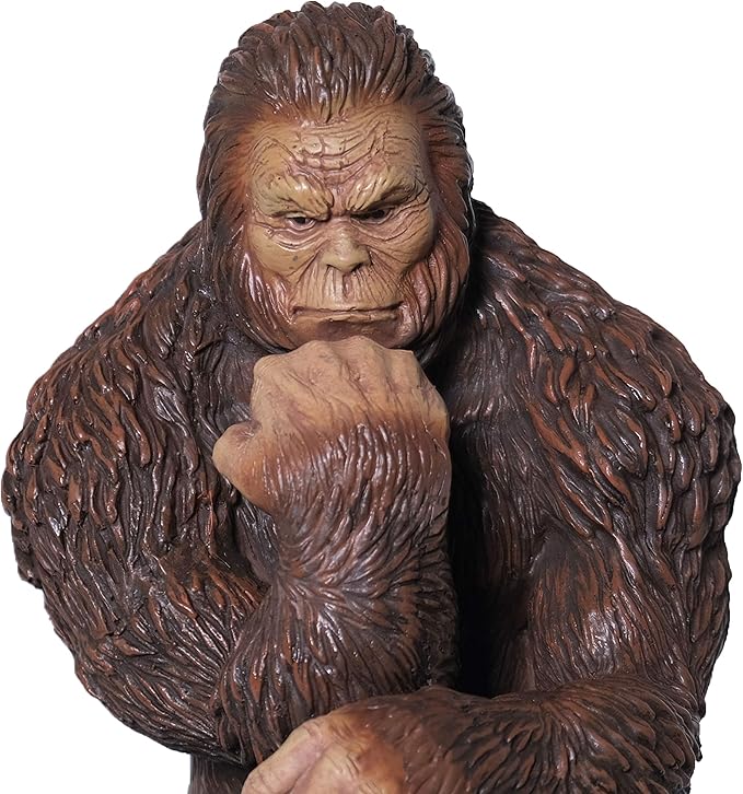 Bigfoot Thinker Garden Statue - Yeti Decorative, Sasquatch Sculpture for Patio, Deck, Office, Outdoor- Full-Color Resin (8 Inch)