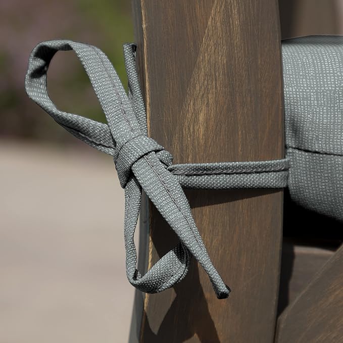 Arden Selections Rocking Chair Cushion, 19 x 18, Rain-Proof, Fade Resistant, Cushions for Rocking and Outdoor Chairs 19 x 18, Stone Grey Leala (Pack of 4)