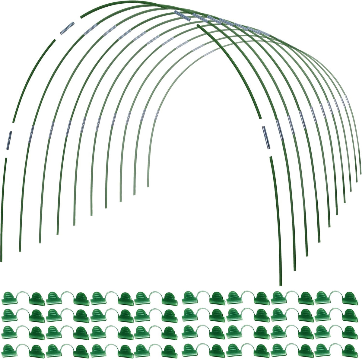 MAXPACE Greenhouse Hoops for DIY 2.8ft or Wider Grow Tunnel, Rust-Free Fiberglass Support Hoops Frame for Garden Fabric, DIY Plant Support Garden Stakes, Gardening Supplies, 50pcs