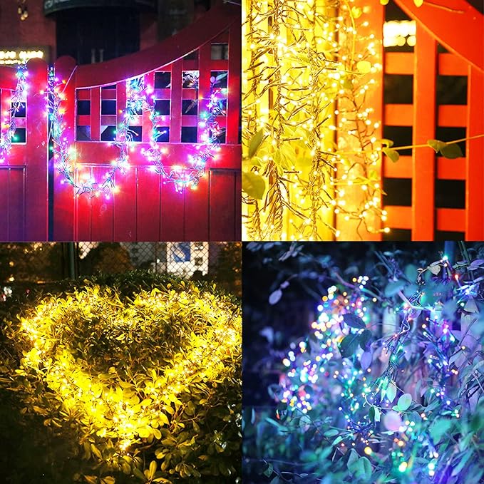 750LED Christmas String Lights Outdoor Indoor Multicolor 8 Modes Waterproof Christmas Tree Fairy Lights Patio Garden Party Wedding Holiday Decoration UL Certified