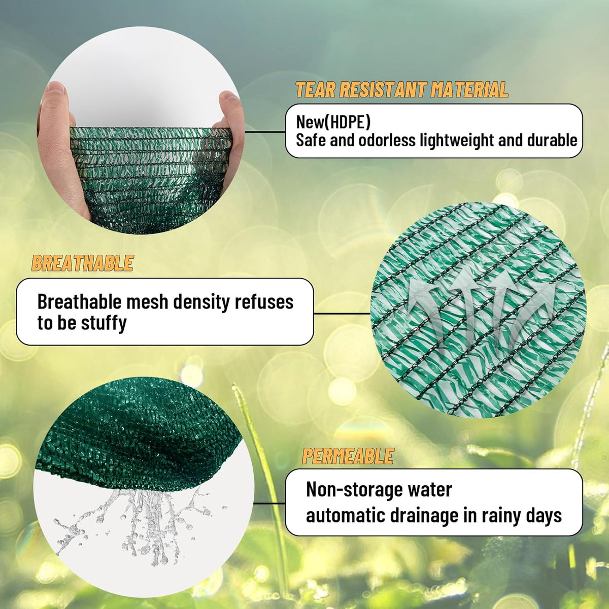 Cool Area 55% 6x8ft Sunblock Shade Cloth Cover Mesh UV Resistant Net for Garden Flower Plant Greenhouse, Green