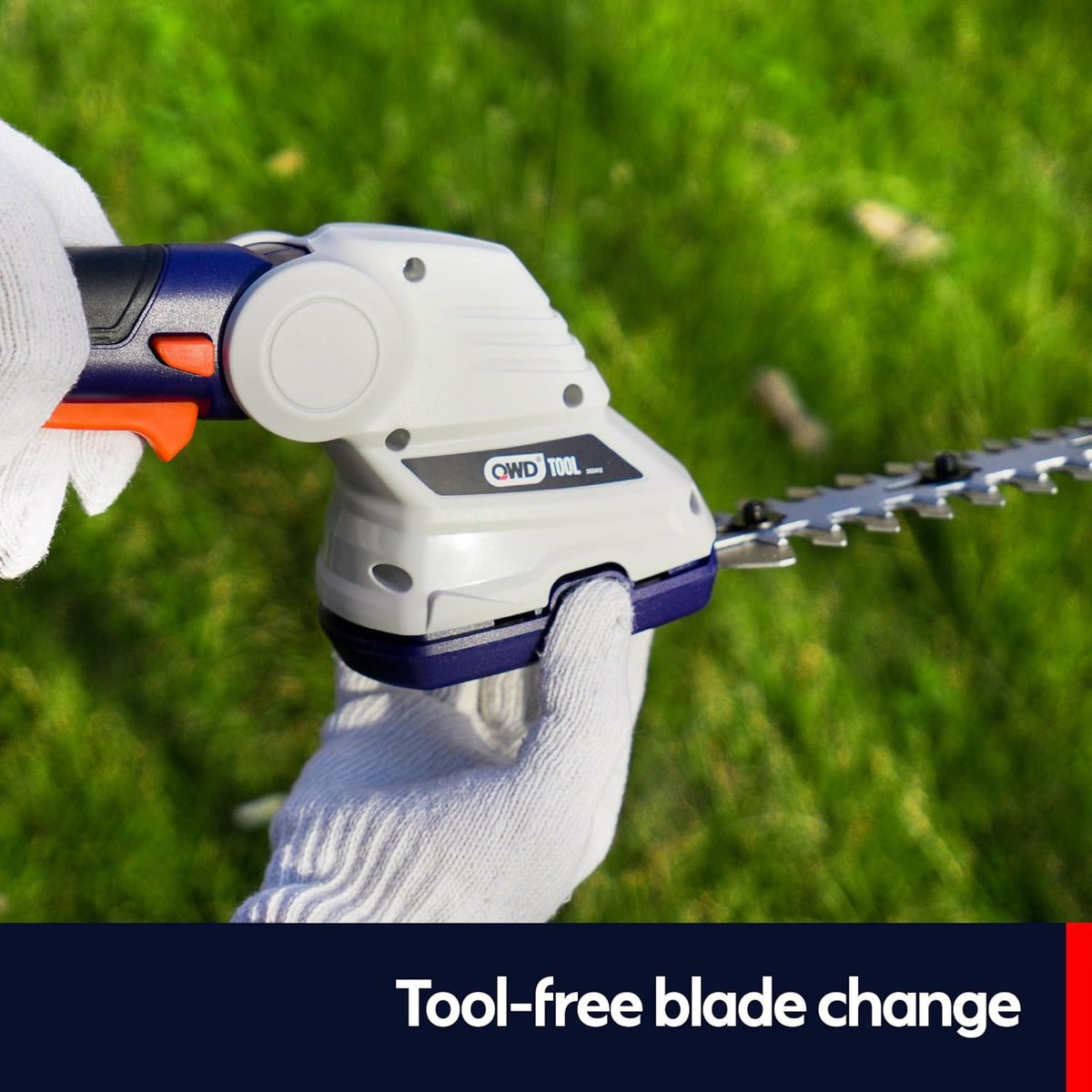 QWD Cordless Hedge Trimmer 7.2V, 4" Cordless Shear and 8" Shrubber Trimmer, 2 in 1 (Type-C) for Garden, Lawn.