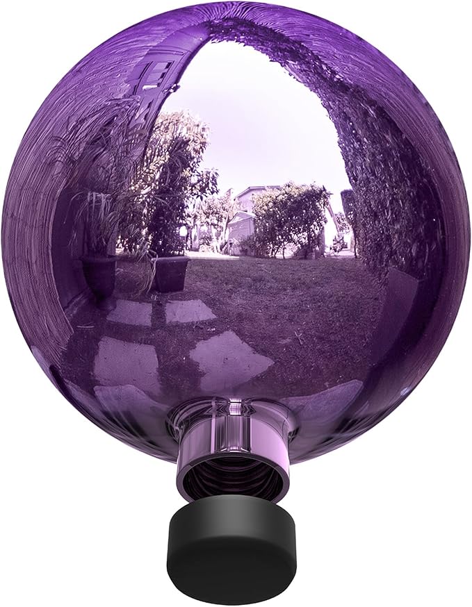 Alpine Corporation 10" Diameter Indoor/Outdoor Glass Gazing Globe Festive Yard Décor, Purple