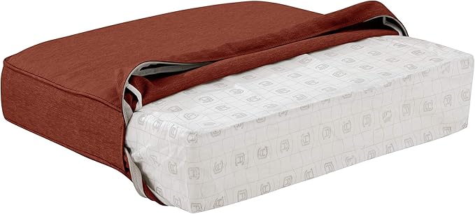 Classic Accessories Montlake Water-Resistant 21 x 22 x 4 Inch Patio Lounge Back Cushion, Heather Henna Red, Outdoor Loveseat Cushions