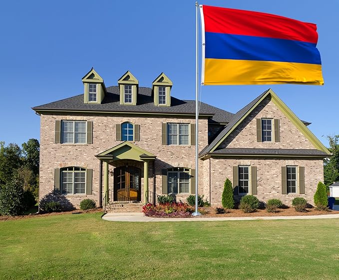 Armenia Extra Large Flag 8x12FT Giant Armenian National Polyester Flag With 3 Grommets For Patriotic Armenian Themed Festival Events Party Decoration(Armenia, 8x12FT)