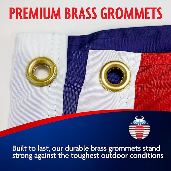 Carrot-Top Beacon Nylon American Flag for Outside & Inside 4x6 - US Flag, Outdoor, United States, Made in USA, Heavy Duty Flag with Brass Grommets