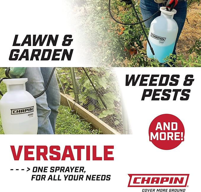 Chapin 20024: Value Pack, 2-Pack, 2-Gallon SureSpray Lawn and Garden Poly Tank Sprayer with Anti-Clog Filter for Yard, Lawn, Weeds, and Plants, Translucent White