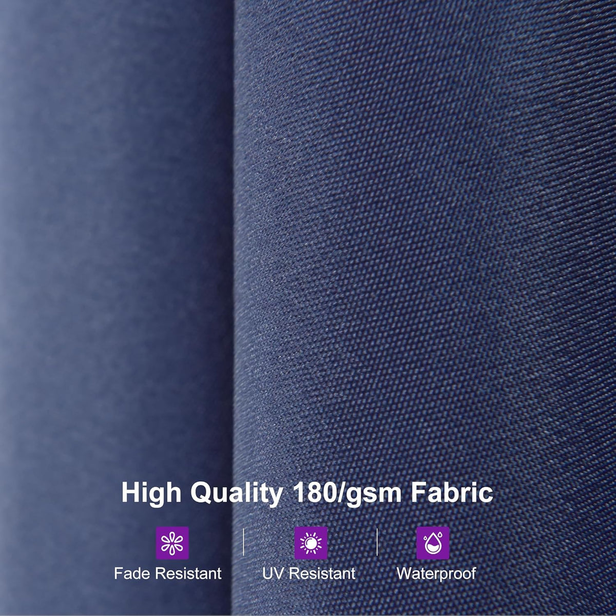 PURPLE LEAF 14ft Patio Market Umbrella Outdoor Double-Sided Umbrella with Base and Crank Rectangle Table Umbrella for Pool Deck Garden, Navy blue