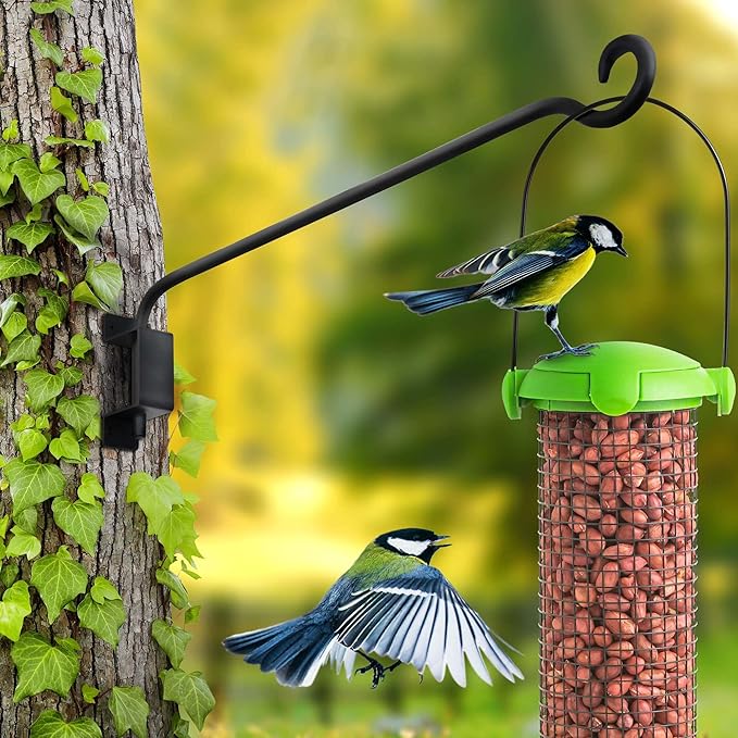 AJART Bird Feeder Hanger for Outside: Swivel Hanging Plant Hangers Bracket for Garden Patio Yard Tree Wall Mount - 22-inch Outdoor Hummingbird Feeder Hooks
