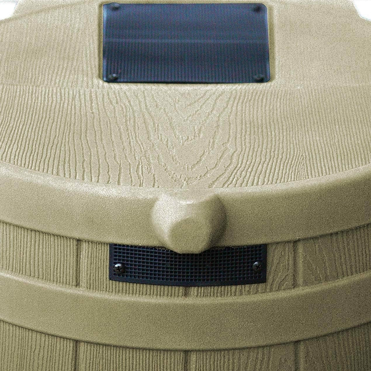 Good Ideas Rain Wizard 50 Gallon Plastic Rain Barrel Water Collector with Brass Spigot, Khaki (2 Pack)