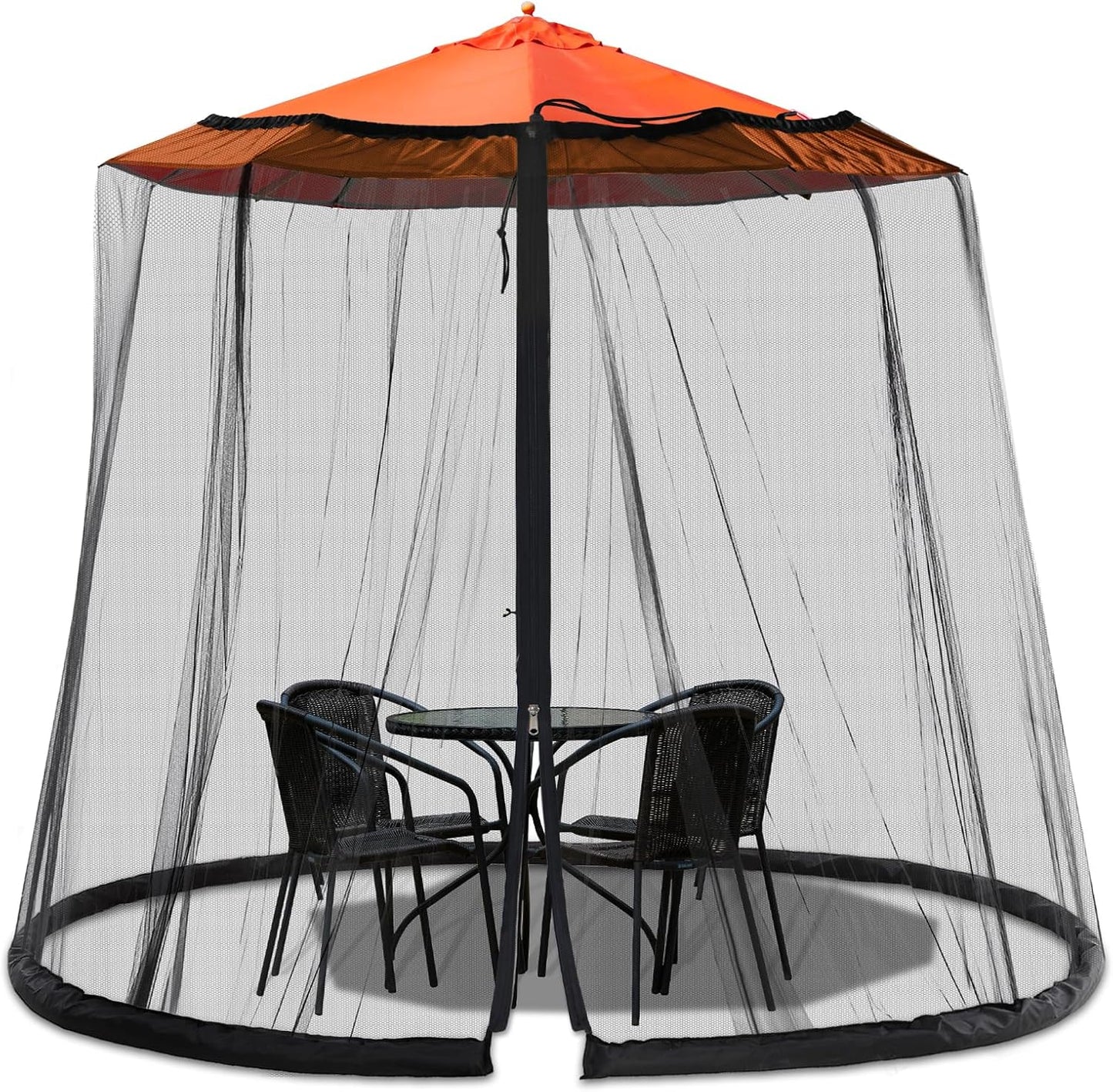7.5-13FT Mosquito Netting for Patio - Mosquito Net for Patio Garden and Outdoor Umbrellas with Zipper and Adjustable, Umbrella Netting for Outdoor Umbrellas