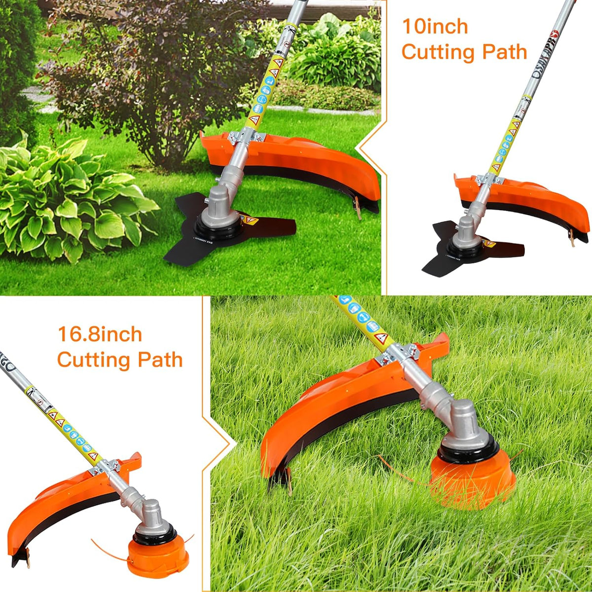 Gas Trimmer Weed Eater 52cc 2-Stroke,6 in 1 Multi-Functional Petrol Trimmer Hedge Trimmer Pole Saw Trimmer for Quick Weed Grass Cleaning Crop Seed Soil Protection Tools