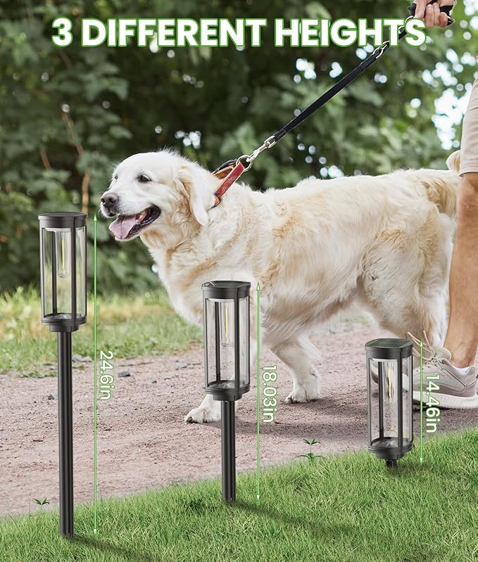 Bright Solar Lights Outdoor 6 Pack, Solar Pathway Lights Waterproof IP65, Auto On/Off Pathway Landscape Lighting, Long Lasting Outdoor Light for Walkway Path Garden Lawn Patio Decor Lighting