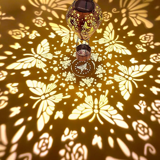 Butterfly Decor Hot Air Balloon Solar Lantern – Outdoor Decorative Hanging Light for Garden Yard Patio Porch Lawn and Pathway – Unique Housewarming, Birthday Gift for Women Mom Grandma