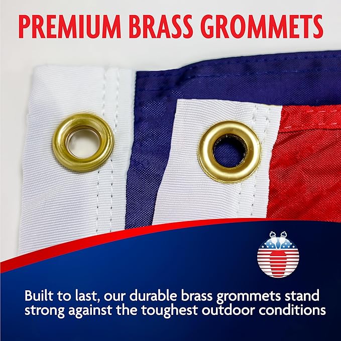 Carrot-Top Patriarch Polyester American Flag for Outside & Inside 4x6 - US Flag, Outdoor, United States Flag Made in USA, Heavy Duty w/Brass Grommets