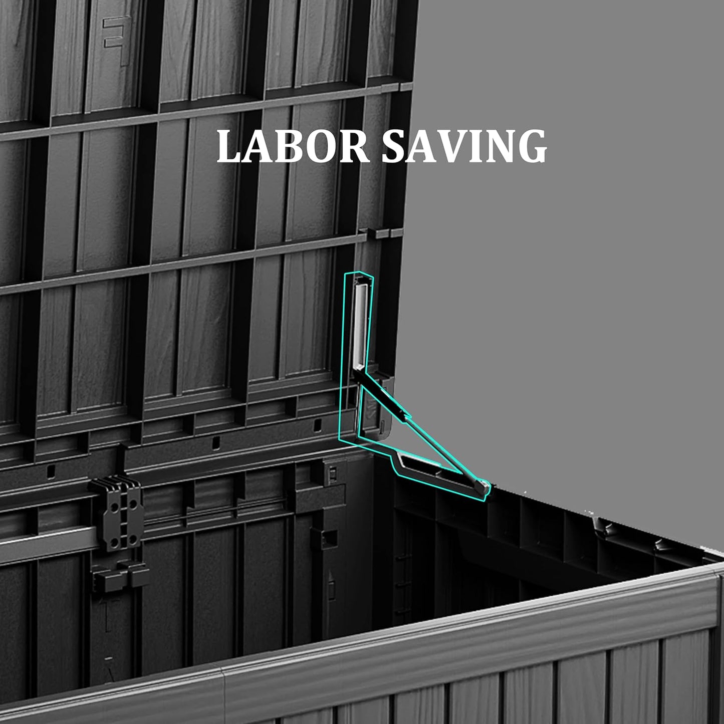 200 Gallon Black Resin Deck Box - Lockable, Waterproof & UV-Resistant Outdoor Storage for Patio Furniture, Garden Tools, Pool Floats - Heavy-Duty Utility Container for Decks