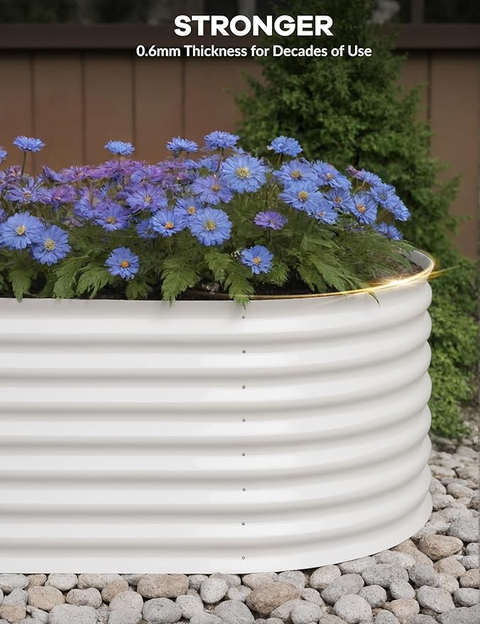 2 Pcs Raised Garden Beds Outdoor 8x4x2ft - Galvanized Steel Planter Box for Vegetables, Flowers, Rust-Resistant Garden Box, Easy Assembly Raised Beds, Durable Planters for Outdoor Plants, Beige