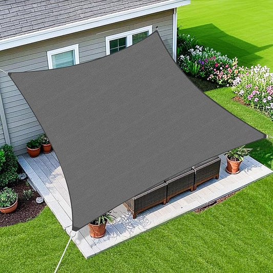 Amagenix Sun Shade Sail 5'X7' Curved Edge Outdoor Shade Canopy Dark Grey Breathable 95% UV Block Shade Cloth for Patio Garden Backyard (We Make Custom Size)