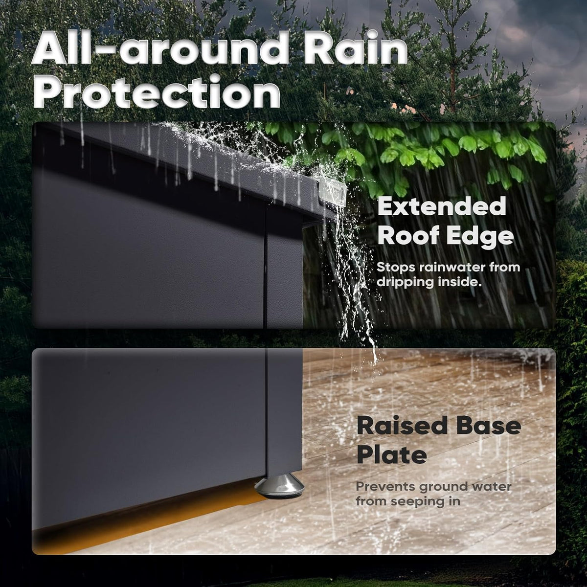 Quictent Metal Deck Box 150 Gallon Outdoor with Hydraulic Lid, Easy Assemble Waterproof Weather-Resistant Storage Bin, 660LBS Capacity for Patio/Garden/Poolside, Grey