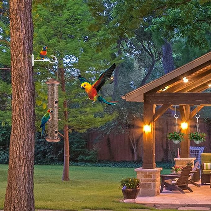 Hanging Plant Bracket 6inch 4Pack Metal Plant Hook Shepherds Hook Decorative Wall Plant Hanger for Hanging Lanterns Bird Feeder Flower Basket Home Decor Indoor & Outdoor White