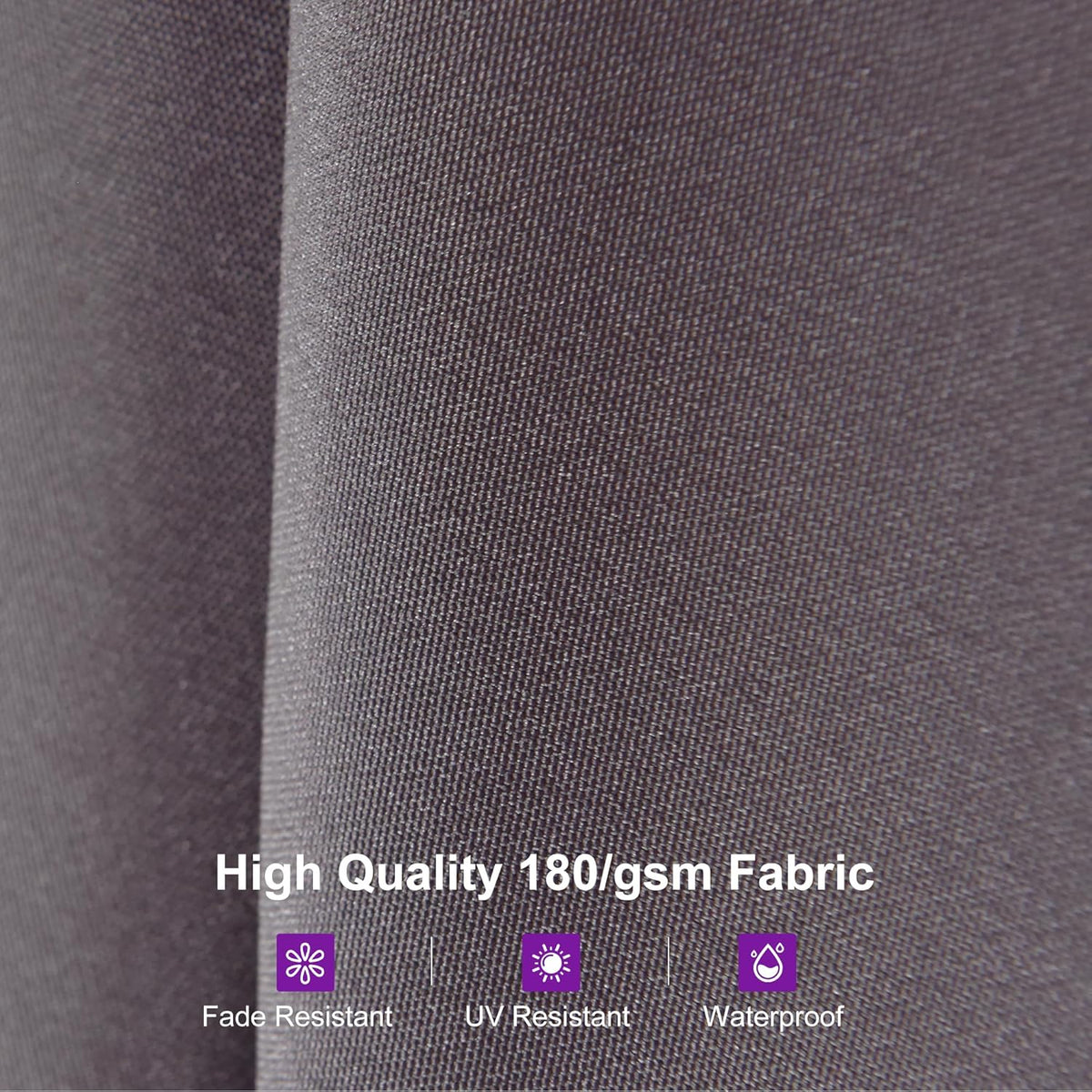 PURPLE LEAF 14ft Patio Market Umbrella Outdoor Double-Sided Umbrella with Base and Crank Rectangle Table Umbrella for Pool Deck Garden, Light Grey