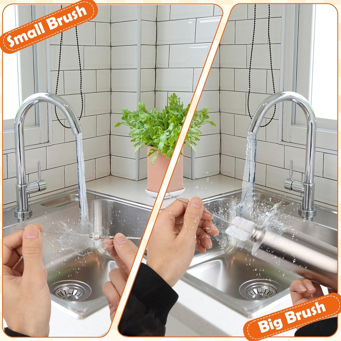 AHIER 2in 1 BBQ Spray Bottle, Turkey Marinade Injector Stainless Steel Grill Spray Bottle & Meat Injector with 2 PCS Cleaning Brush