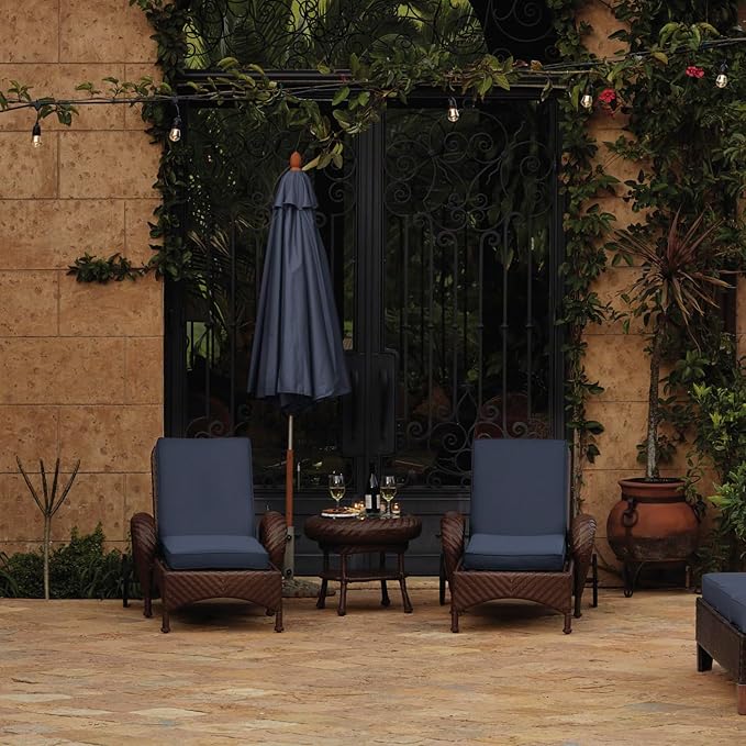 Classic Accessories Montlake Water-Resistant 23 x 20 x 4 Inch Patio Lounge Back Cushion, Heather Indigo Blue, Outdoor Loveseat Cushions