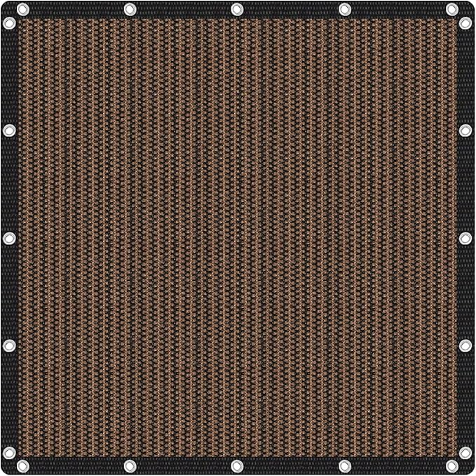 VICLLAX Shade Fabric Sun Shade Cloth with Every 2 FT Grommets for Patio Garden Pergola Cover Canopy 13x21 FT, Mocha