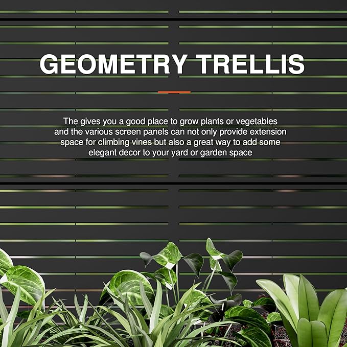 Casaphoria Metal Raised Garden Bed with Trellis and Wheels, 72"x47"x16" Planter Box for Climbing Plants, Vegetables & Vines, Features Drainage Holes and Privacy Screen (Black-Louvered)