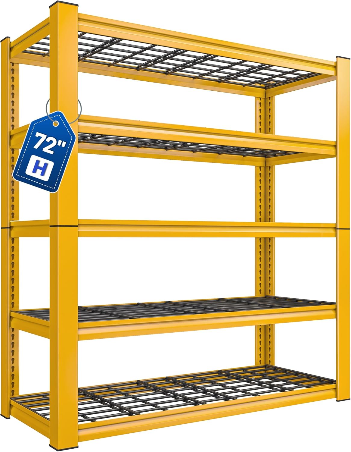 REIBII 72''H Garage Shelving 3010 LBS Storage Shelves Adjustable Metal Shelving 5 Tier Metal Shelves for Storage Industrial Shelf for Kitchen Pantry Warehouse Basement 72" HX35.5 WX16 D