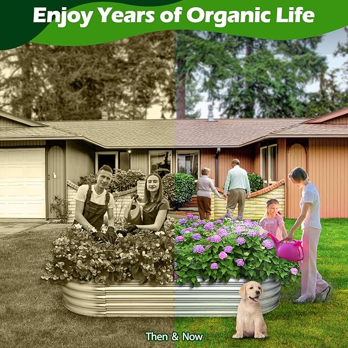 7x3x1.4ft Galvanized Raised Garden Bed, Upgraded with X-Shaped Support Rods, Large Raised Garden Beds Outdoor, Raised Bed for Planting Vegetables, Flowers, Fruits