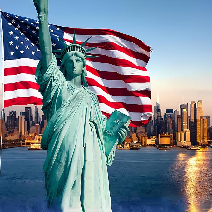 AZCOVER American Flag 15x25 FT Luxury Us Flag for Outside Made in USA Heavy Duty Nylon American Flags for Outdoor with Embroidered Stars Sewn Stipes and Brass Grommets All Weather Lasting United