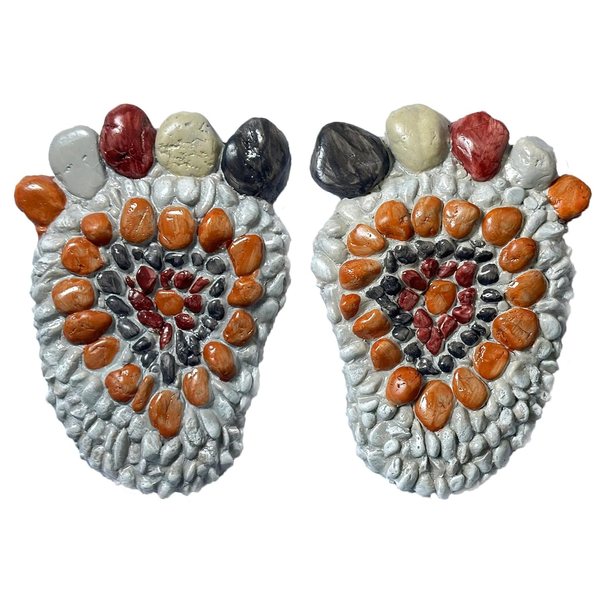 Garden Stepping Stones - Decorative Garden Stones for Patio, Deck, Garden or Sidewalk Faux Cobblestone Stepping Stones (Set of 2#A Small Size