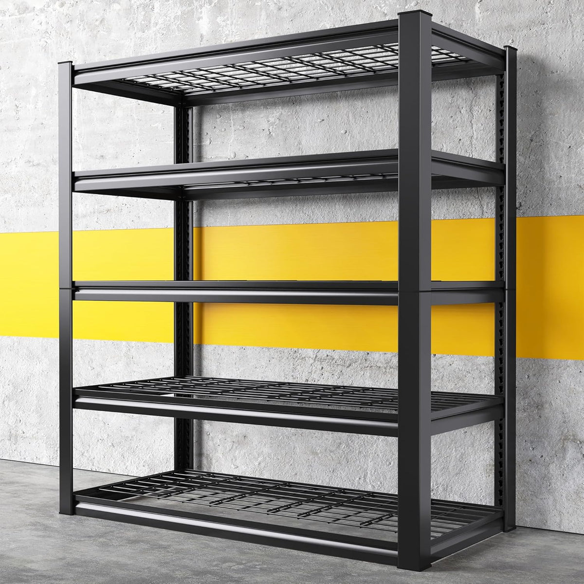 REIBII Garage Shelving 3000LBS, Heavy Duty Storage Shelves, Adjustable Industrial Metal Shelving Unit for Garage, Basement, Pantry, Warehouse,Commercial, 36" W x 16" D x 72" H
