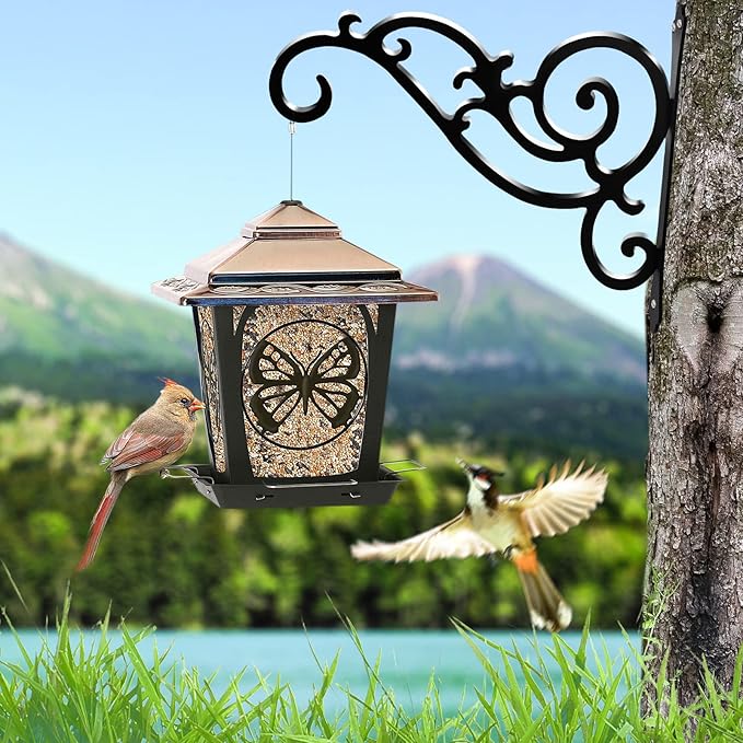 GSY 2 Pcs Hanging Plant Bracket 12-Inch,Wall Hook Hanging Plant Brackets,Black Iron Plants Indoor/Outdoor Planter Hangers Hooks,for Hanging Lanterns,Bird Feeders,Wind Chimes,Planters