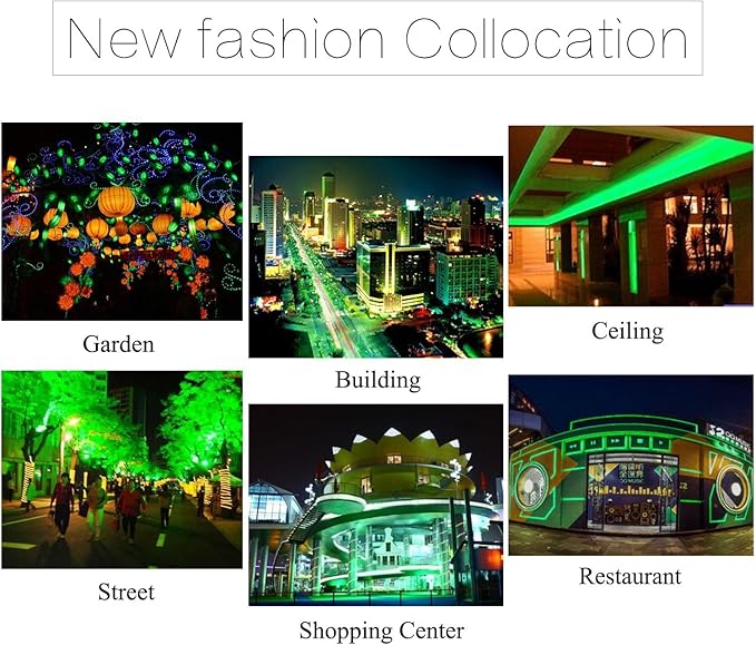 5050-60 Type AC 110-120V Green LED Strip Lights, Flexible/Waterproof/Dimmable/Multi-Modes LED Rope Light + 23 Keys Remote for Home/Garden/Building Decoration (164ft/50m, Green)