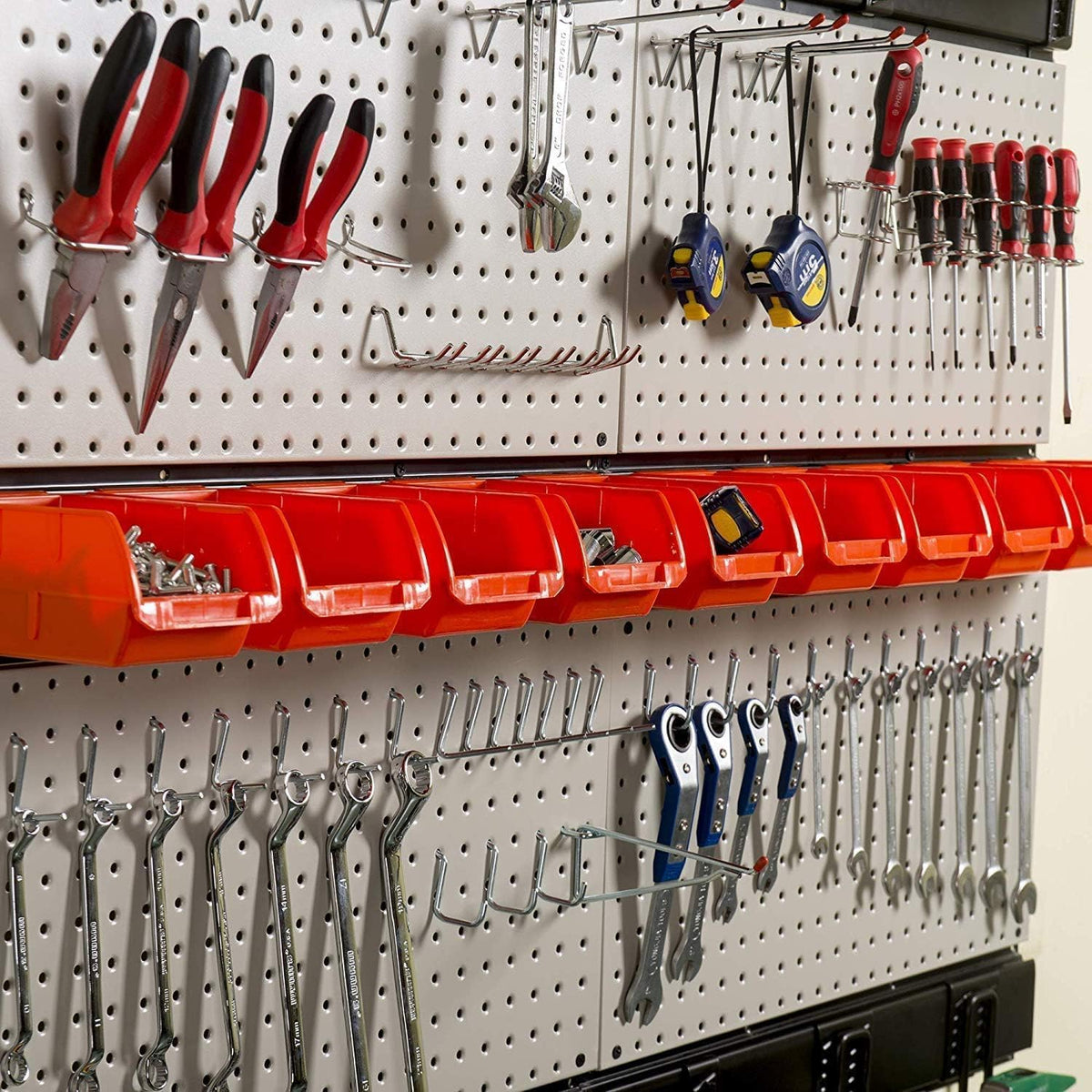 Ultrawall Pegboard Wall Organizer, 48X 36 inch Garage Storage Pegboard with Hooks Storage Bins Tool Board Panel Tool Organizer, 72pcs