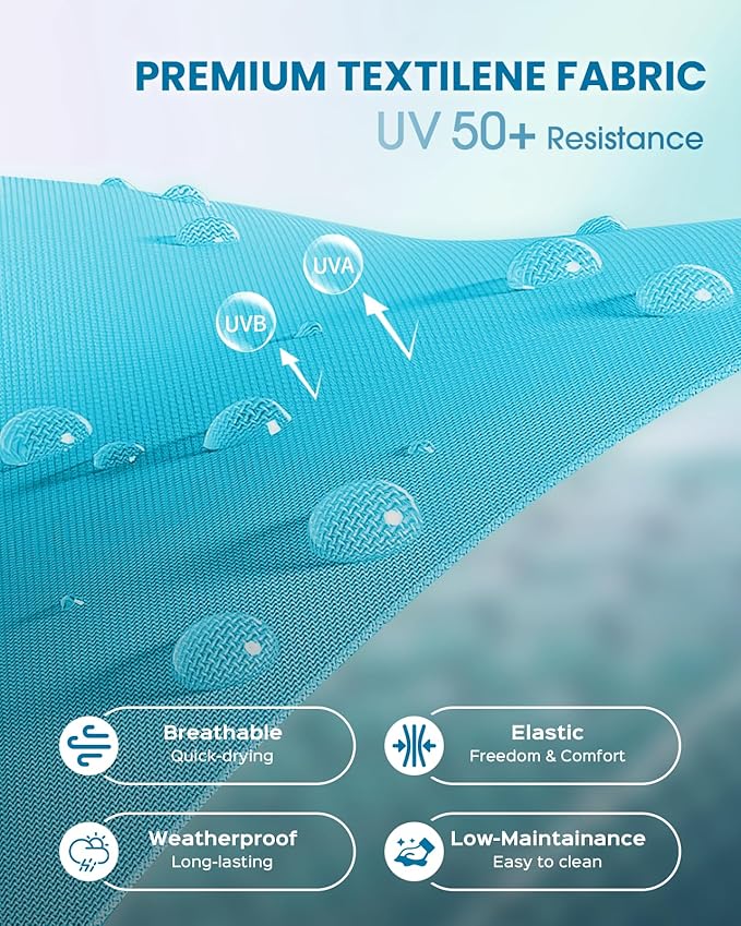 Chaise Lounge Outdoor, Foldable Aluminum Pool Lounge Chairs with 5 Positions Recliner - Free Assembly - Patio Chaise Lounge Chair for Poolside, Beach, Yard (Lakeblue)