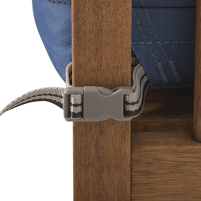 Classic Accessories Ravenna Water-Resistant 23 x 23 x 5 Inch Square Patio Seat Cushion Slip Cover & Foam, Empire Blue, Lounge Chair Cushion