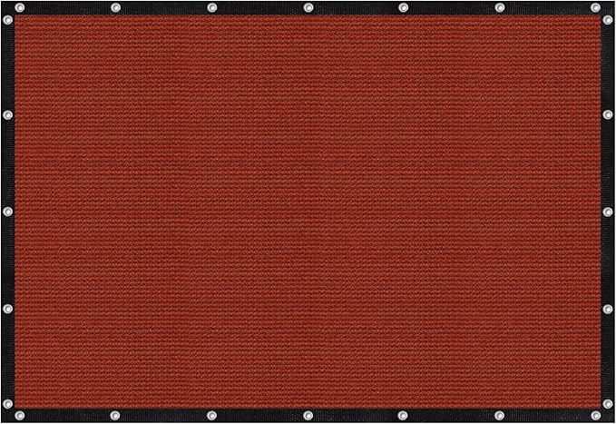 VICLLAX Shade Fabric Sun Shade Cloth with Every 2 FT Grommets for Patio Garden Pergola Cover Canopy 11x14 FT, Rust Red