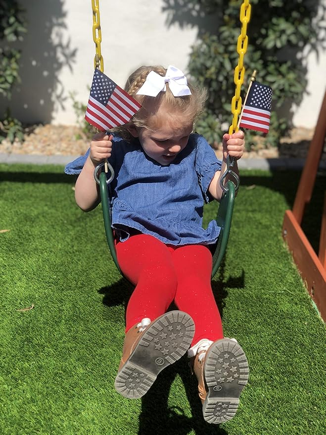 American Flags on Stick - Handheld Spearhead US Flag for 4th of July, Memorial Day Event Decorations - Patriotic Decor for Indoors & Yard - Wooden Stick, Cotton Fabric (4"X6" - 25 Pack)