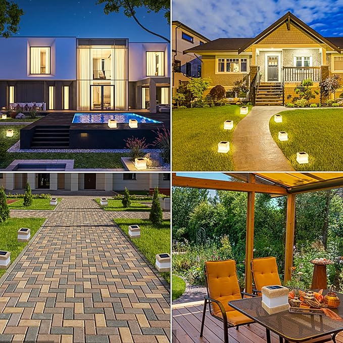 2 Pack Solar Garden Lights, Fake Rock Lights for Outdoor Pathway Yard, Solar Waterproof Decorative Rocks Lantern for Landscape Decor Brown