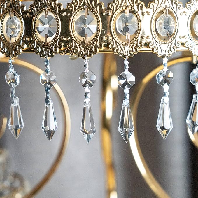 HDCRYSTALGIFTS 20Pcs 38mm Replacement Clear Chandelier Icicle Crystal Prisms Octogan Crystal Bead for Lamp Decor,Silver Bow Tie Connectors