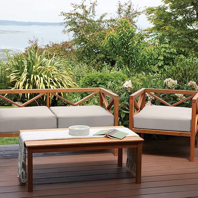 Classic Accessories 62-017-MUSHRM-EC Ravenna Seat Cushion, 21x19x5 Inch (Pack of 1), Mushroom, Patio Loveseat Cushion