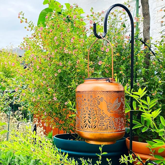 Hummingbird Solar Lanterns Outdoor Waterproof Hanging Solar Lights Hummingbird Gifts for Women Men Metal Bird Decorative LED Lanterns for Yard, Patio, Lawn, Tabletop, Pathway, Landscape, Garden Decor